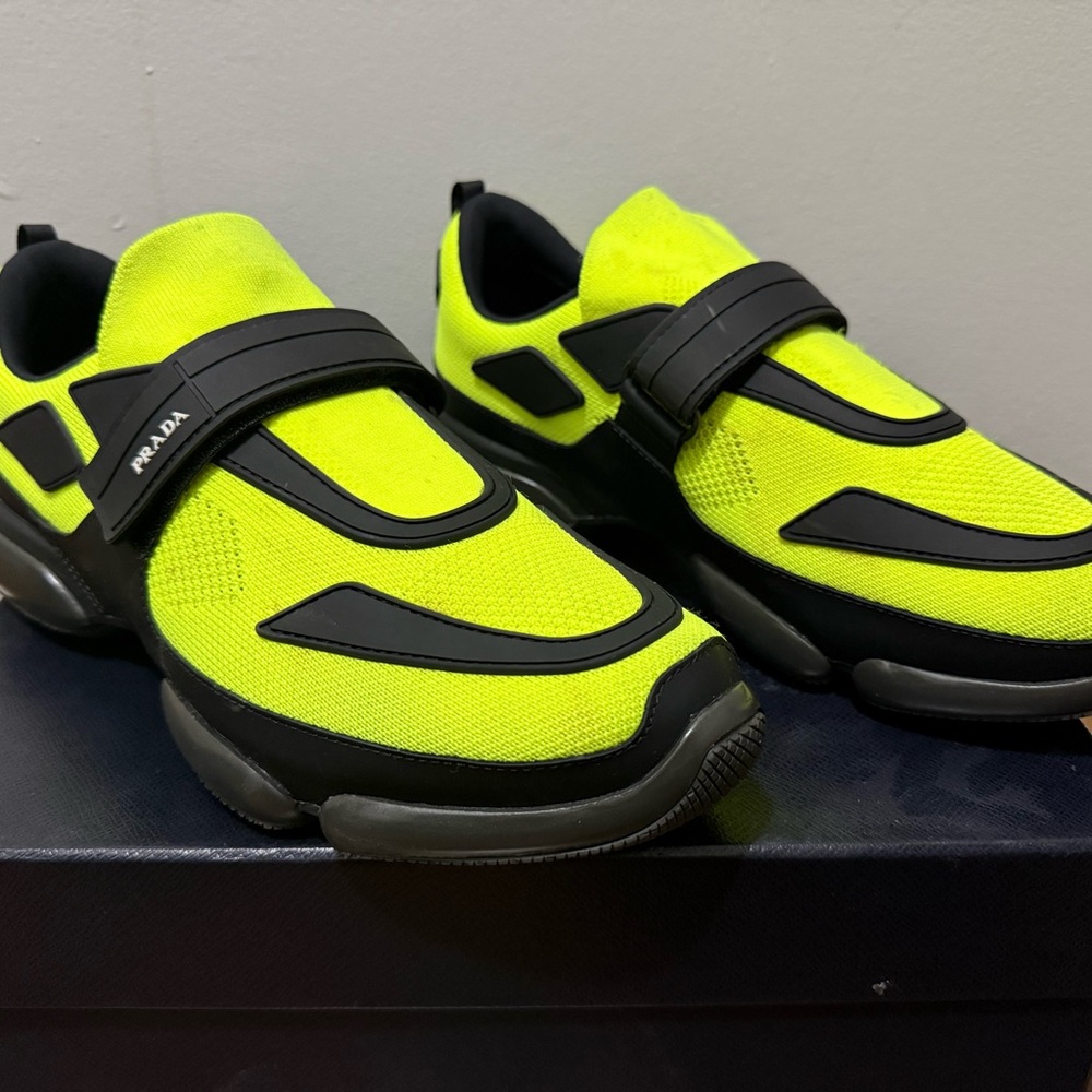 Prada Vibrant Yellow and Black Athletic Shoes